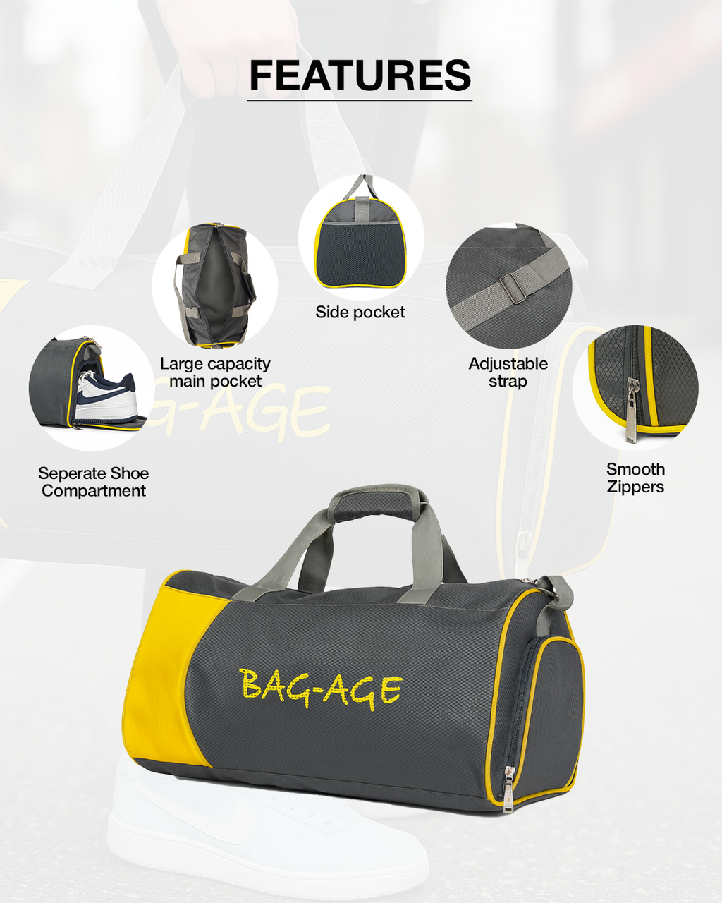 7804 Duffel Bag - Grey
