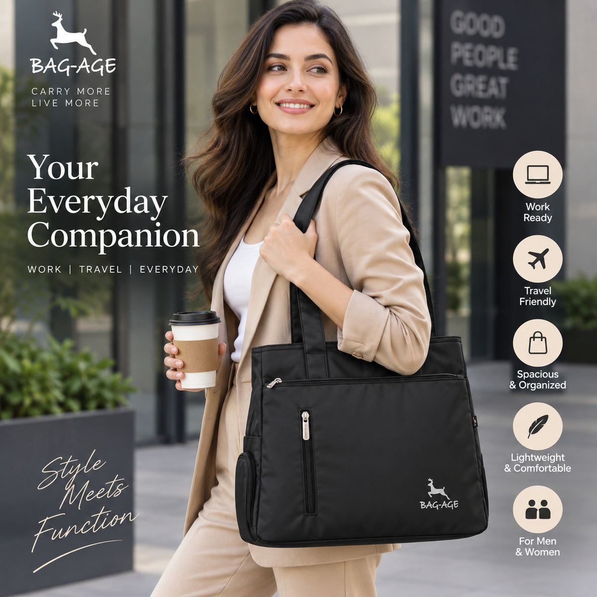 BAG-AGE HB58 Tote Bag - Black