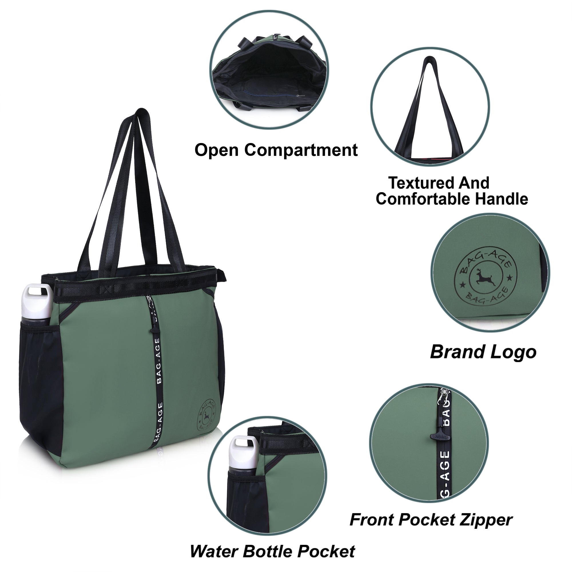 HB44 Tote Bag (15") - Olive Green