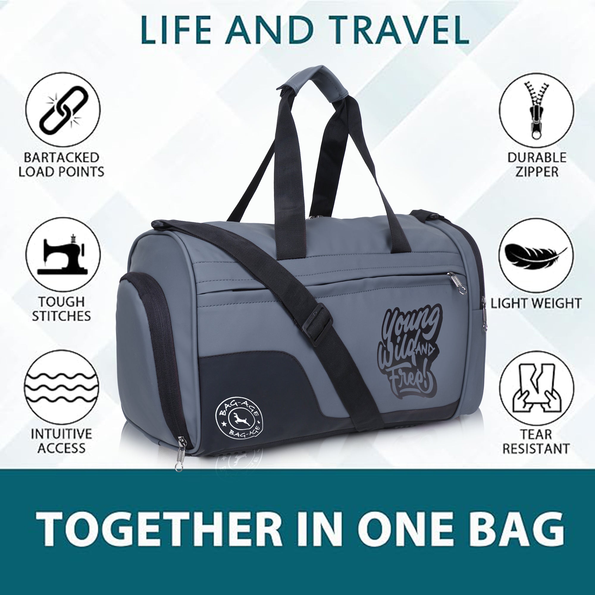 7802 Gym Bag - Grey