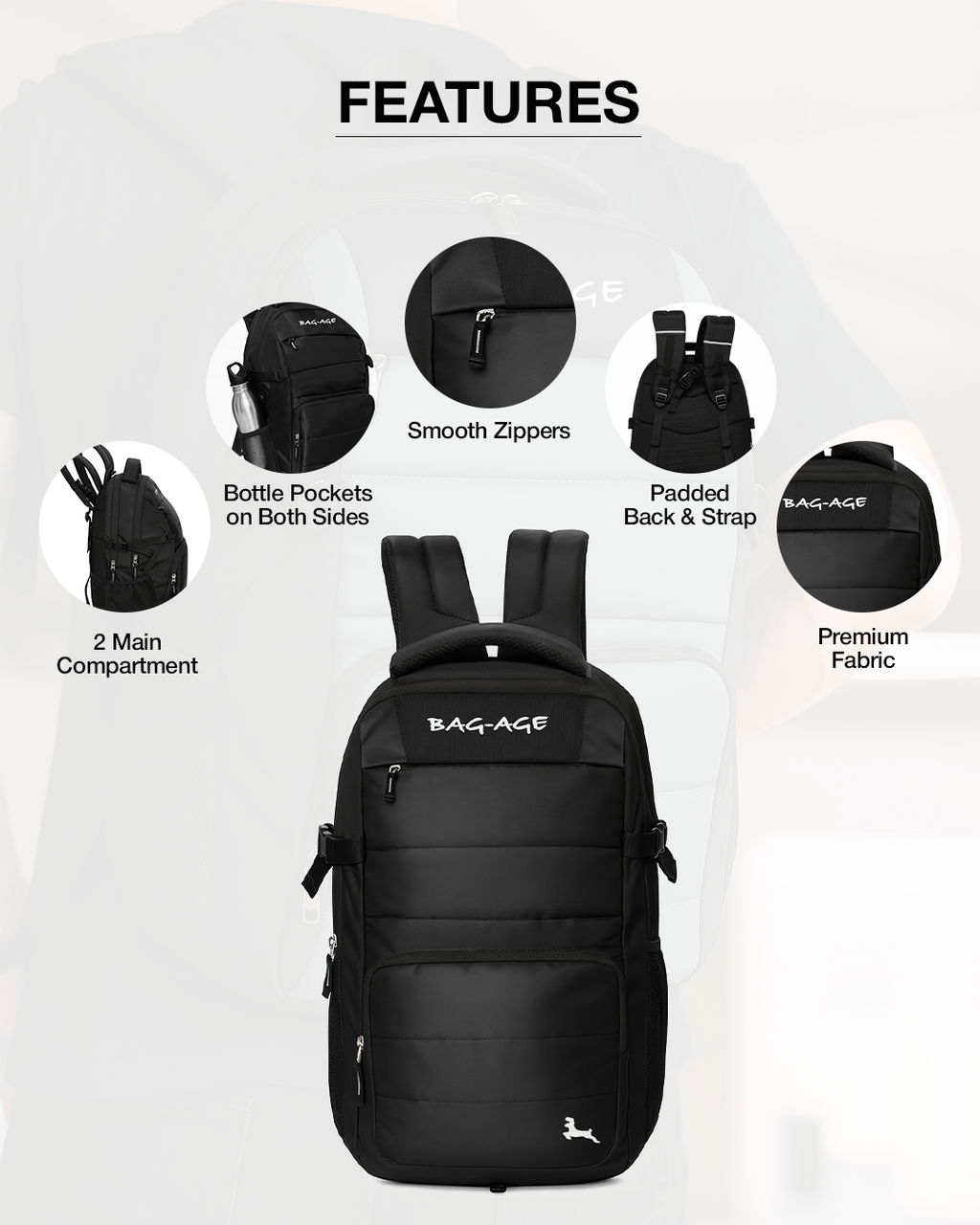 9157 Laptop Bag 19" - Black