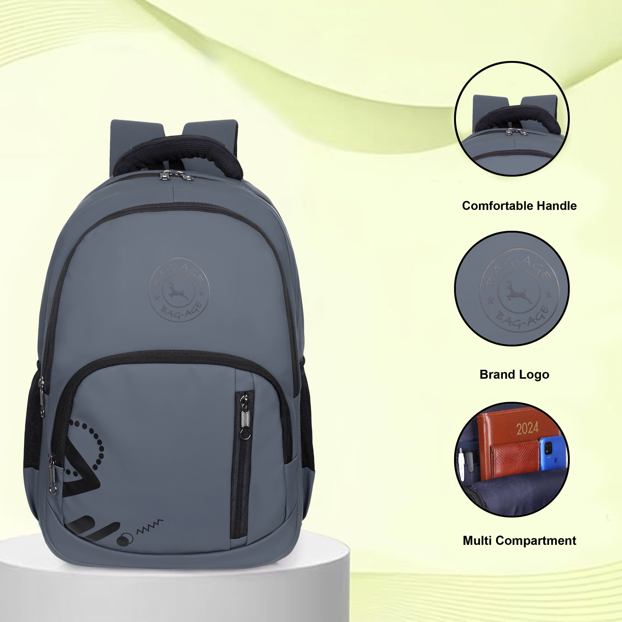 9212 School Bag - Grey