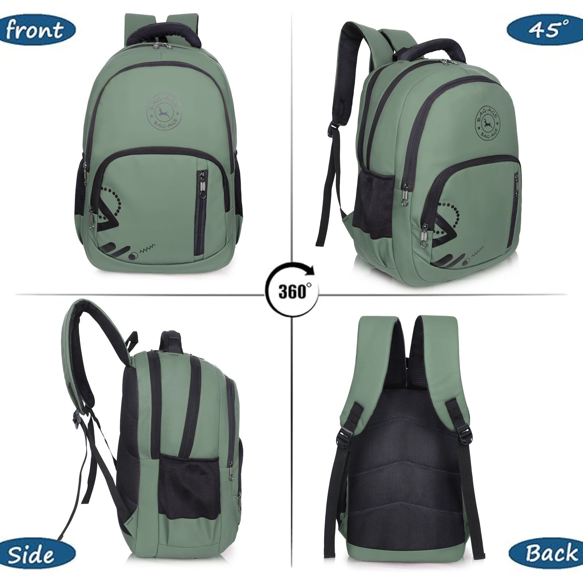 9212 School Bag - Olive Green