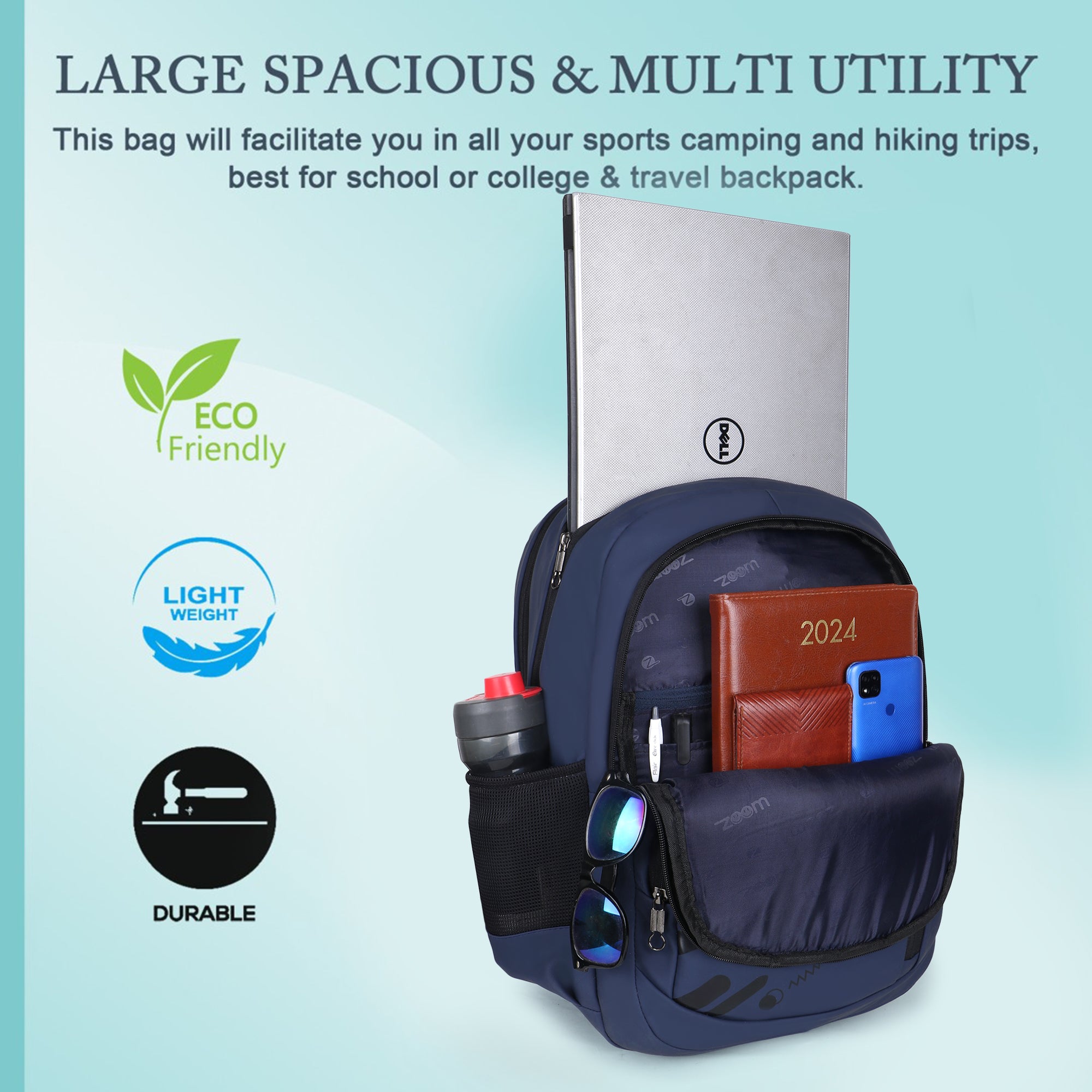 9212 School Bag - Navy Blue