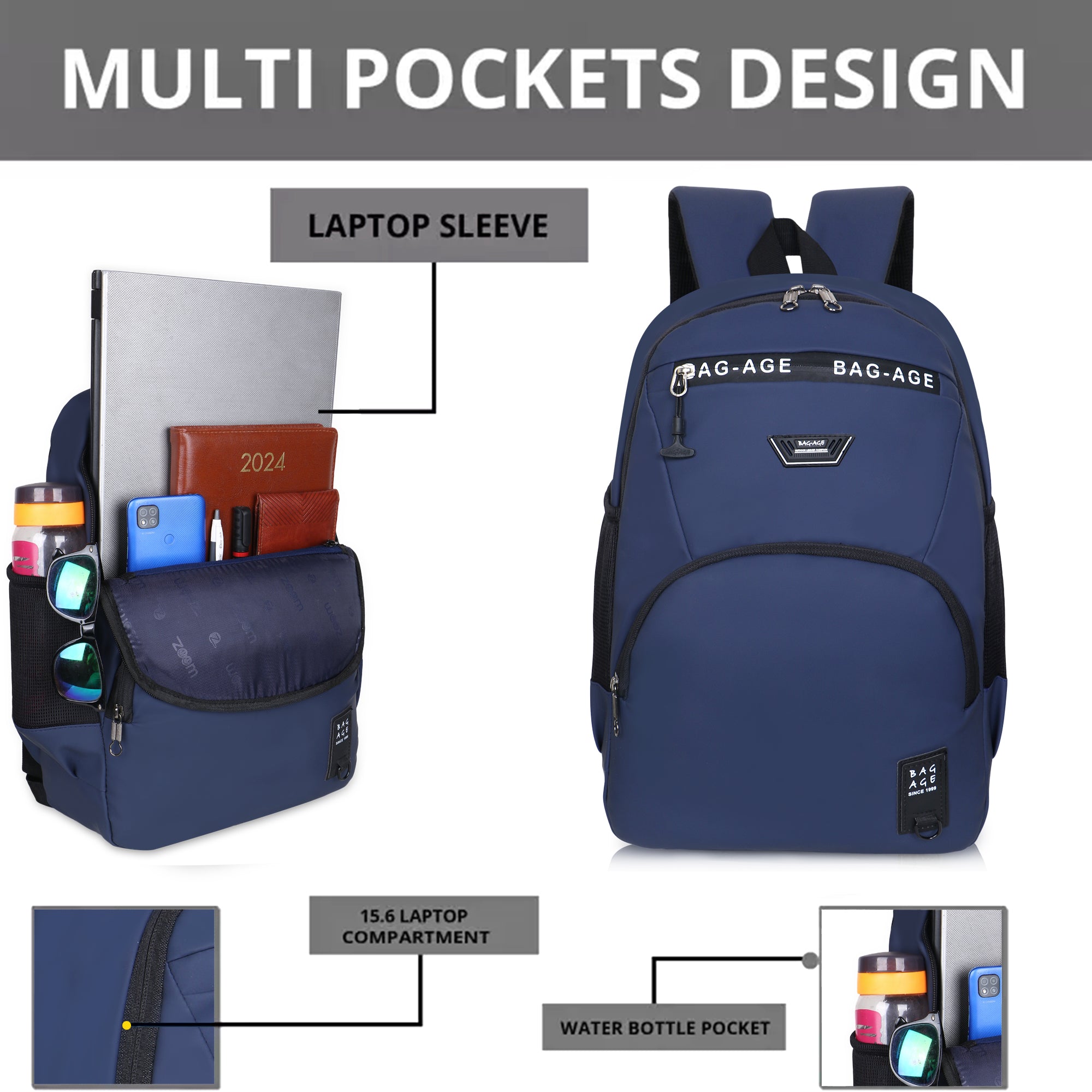 9213 School Bag - Navy Blue