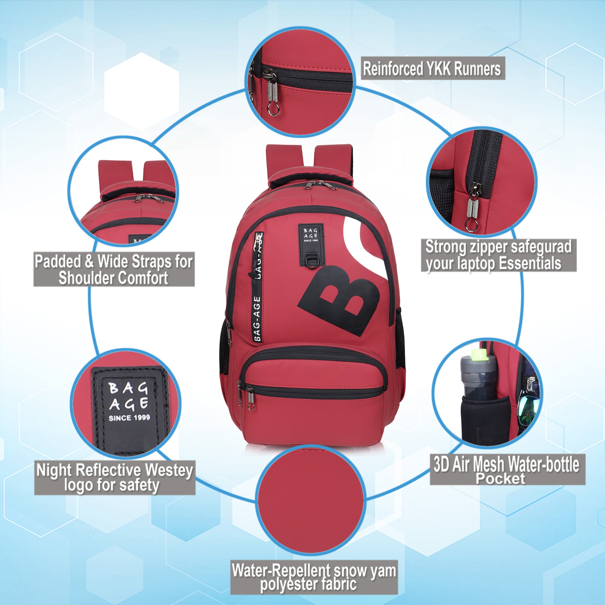 9214 School Bag - Red
