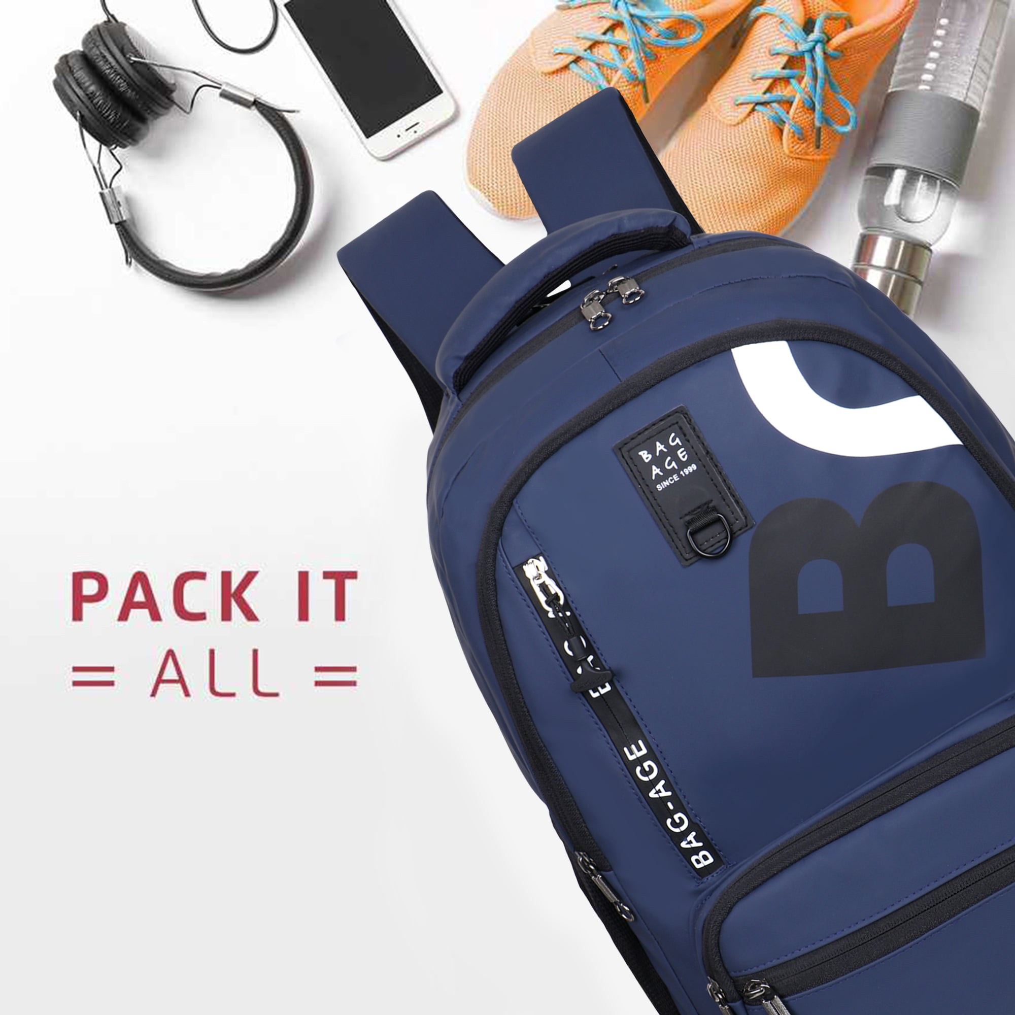 9214 School Bag - Navy Blue