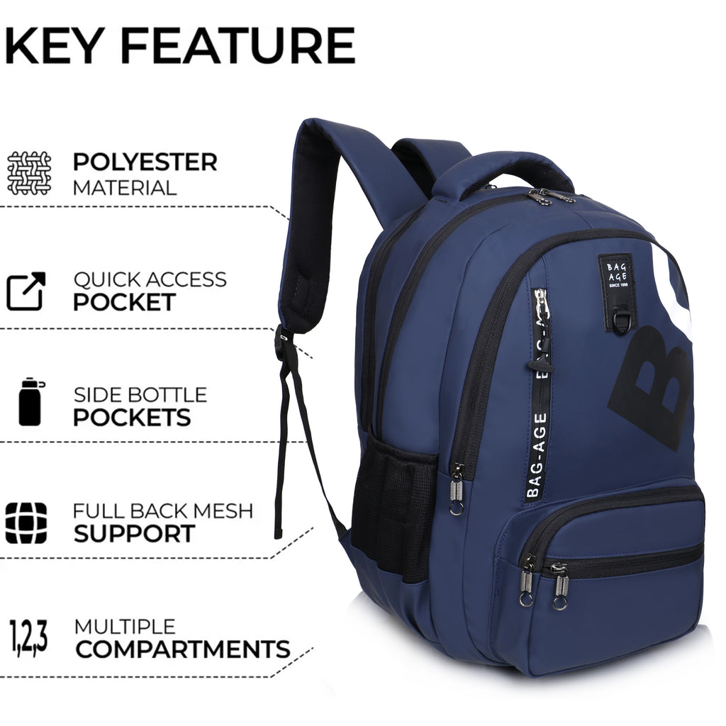 9214 School Bag - Navy Blue