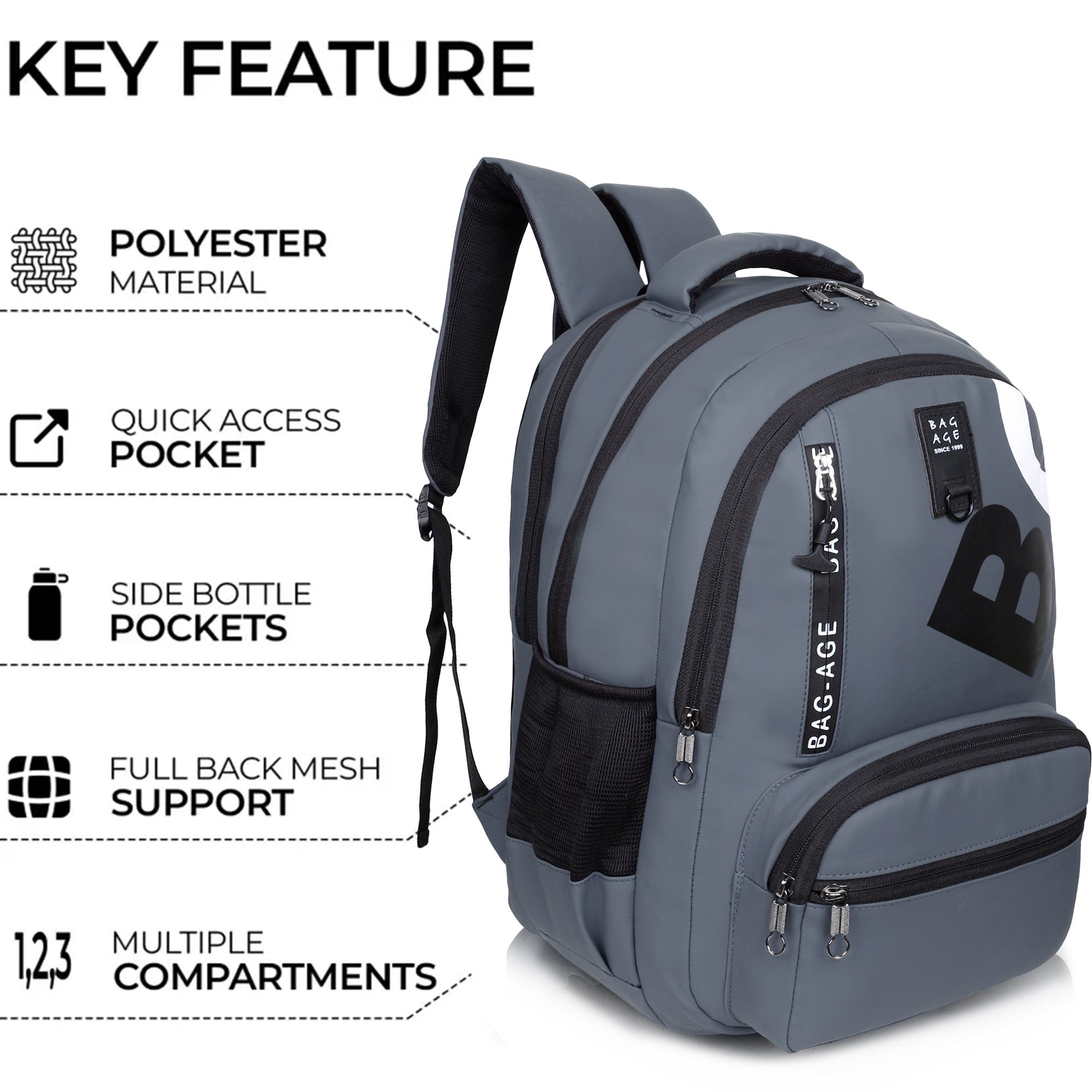 9214 School Bag - Grey