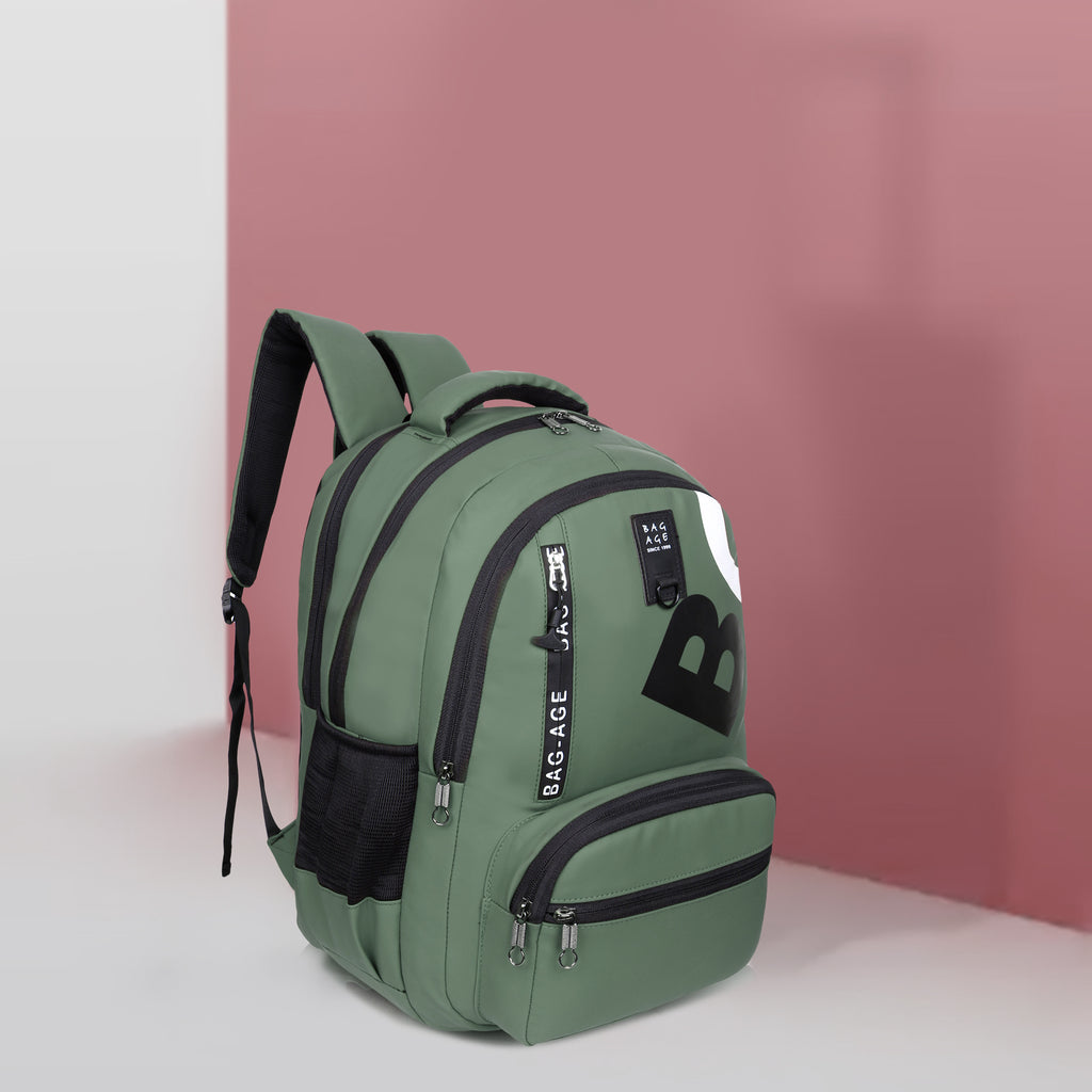 9214 School Bag - Olive Green