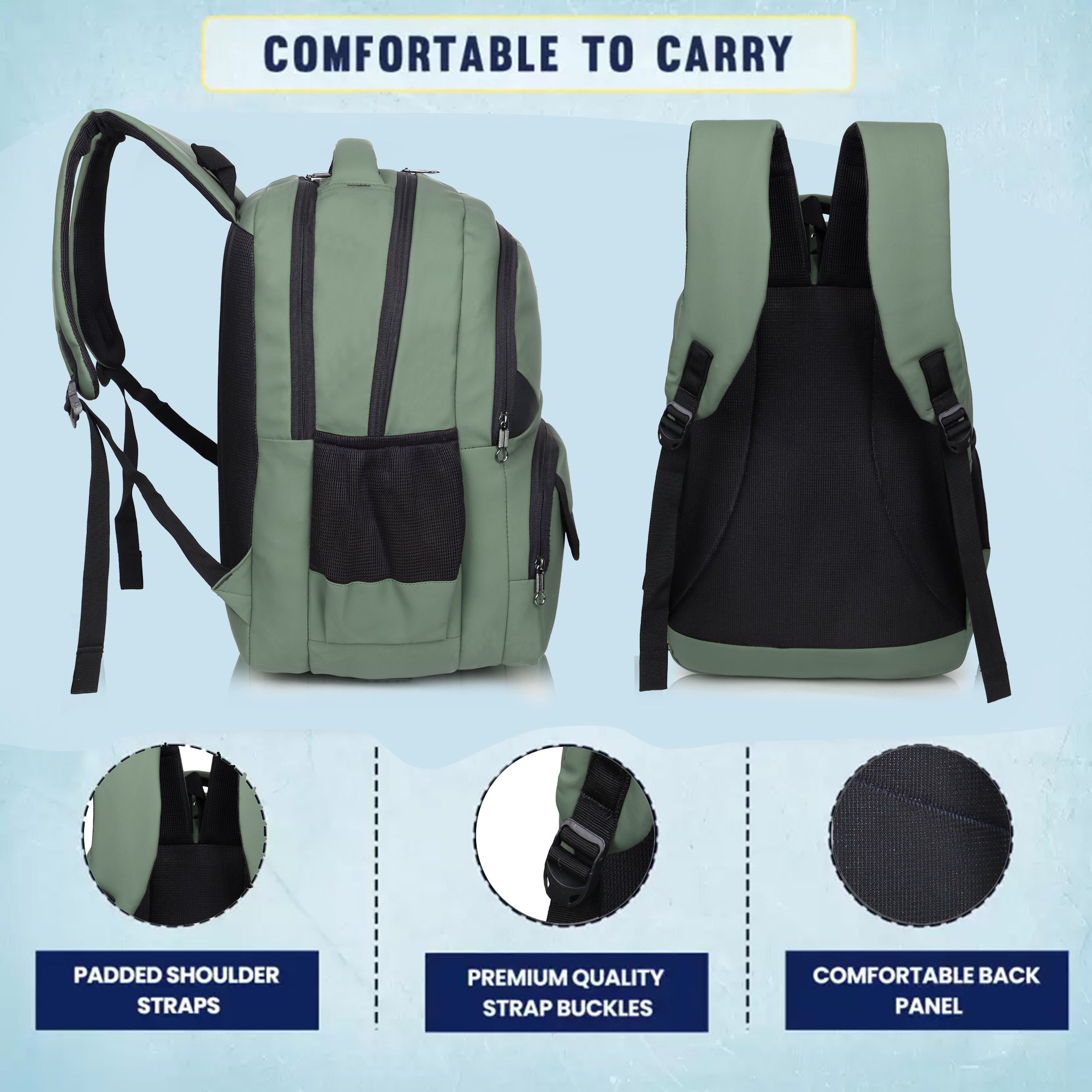 9217 School Bag - Olive Green