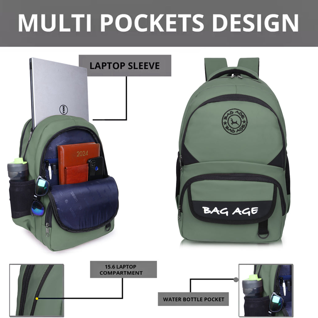 9217 School Bag - Olive Green