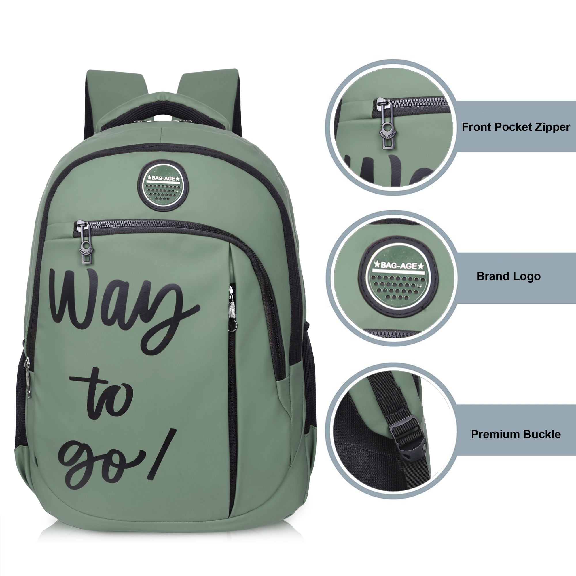 9218 School Bag - Olive Green