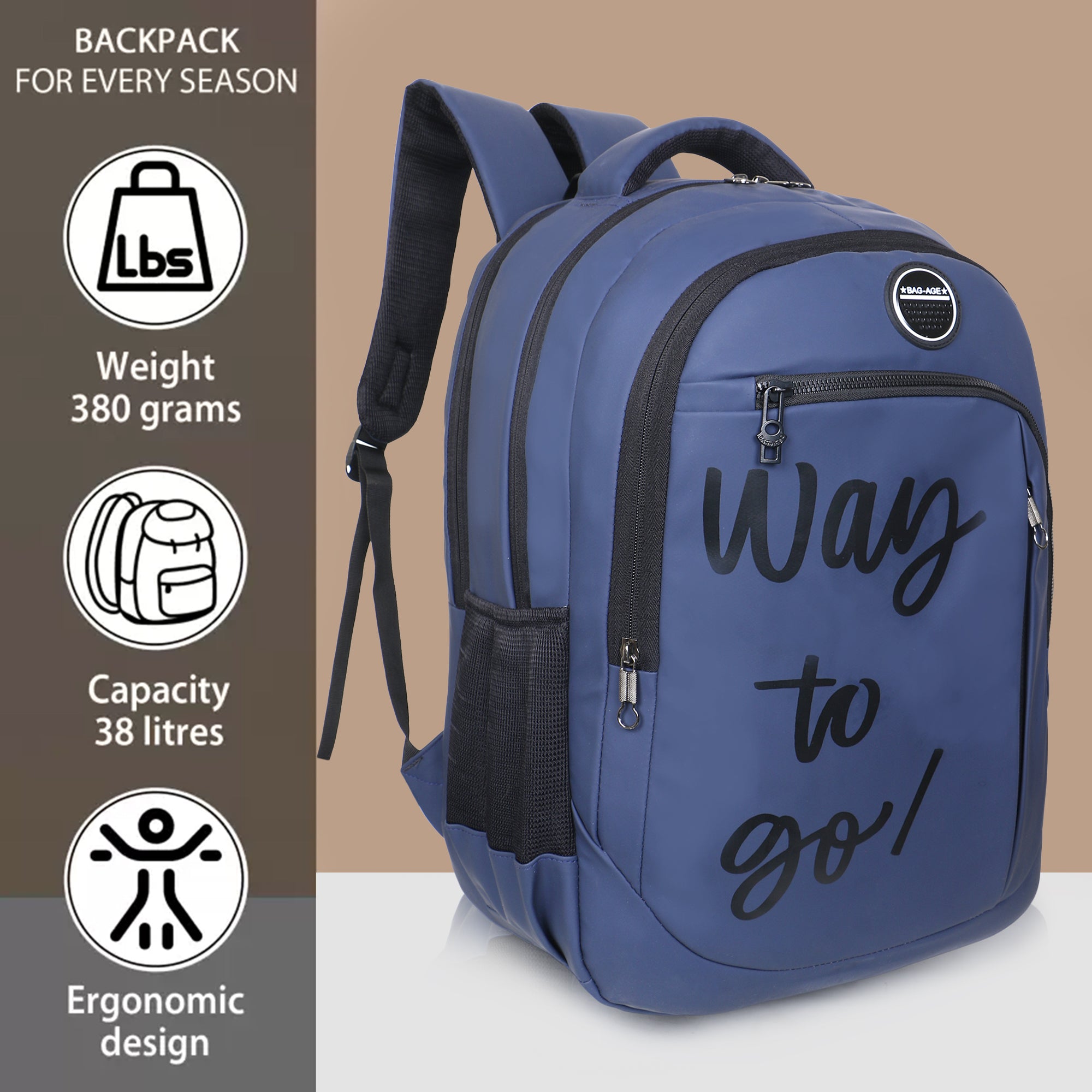9218 School Bag - Navy Blue