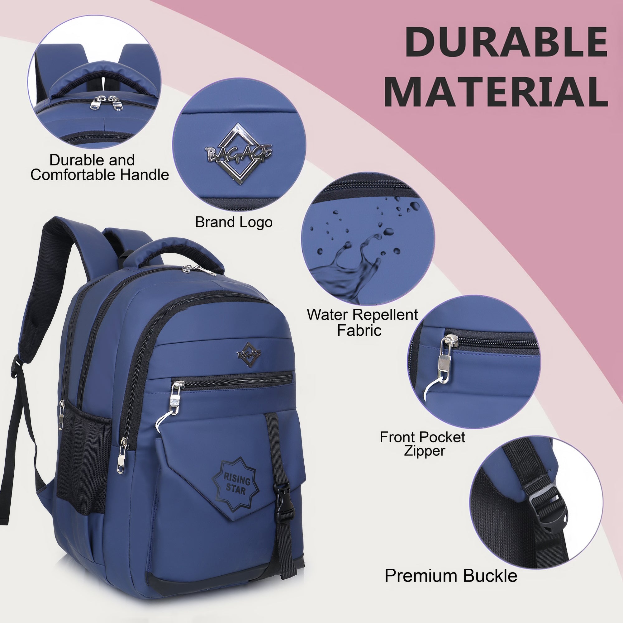 9219 School Bag - Navy Blue