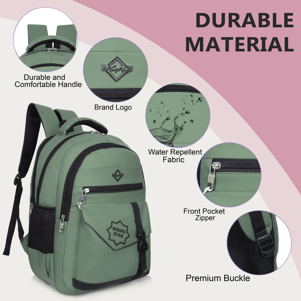 9219 School Bag - Olive Green