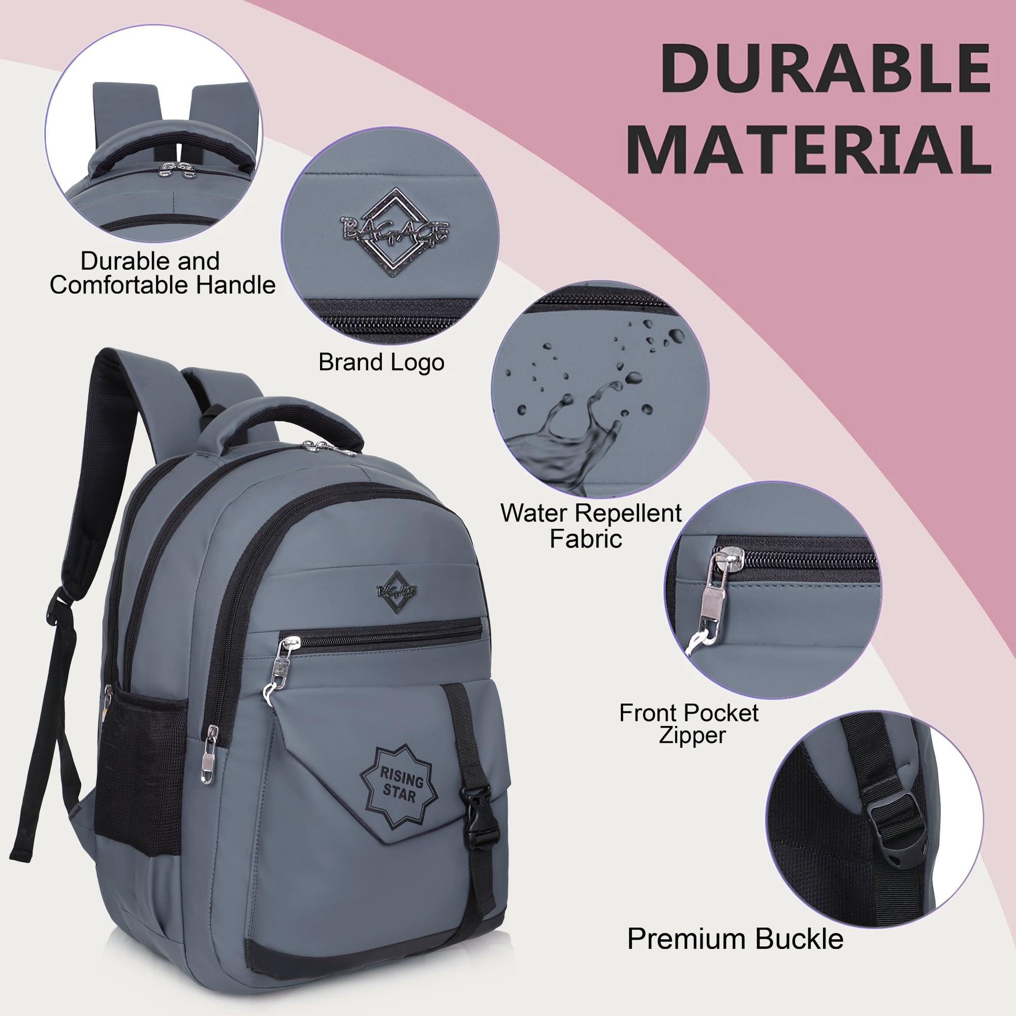 9219 School Bag - Grey