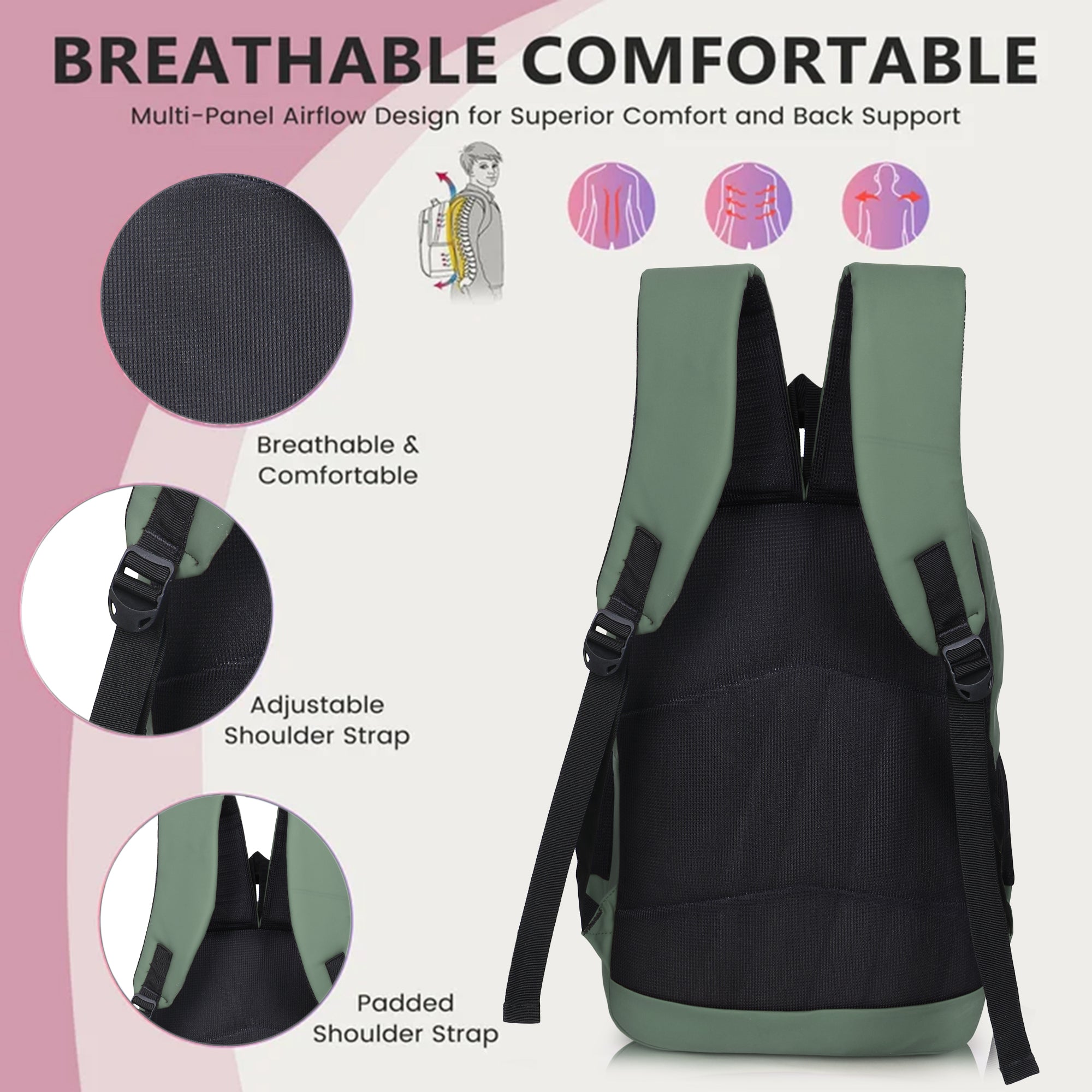 9219 School Bag - Olive Green