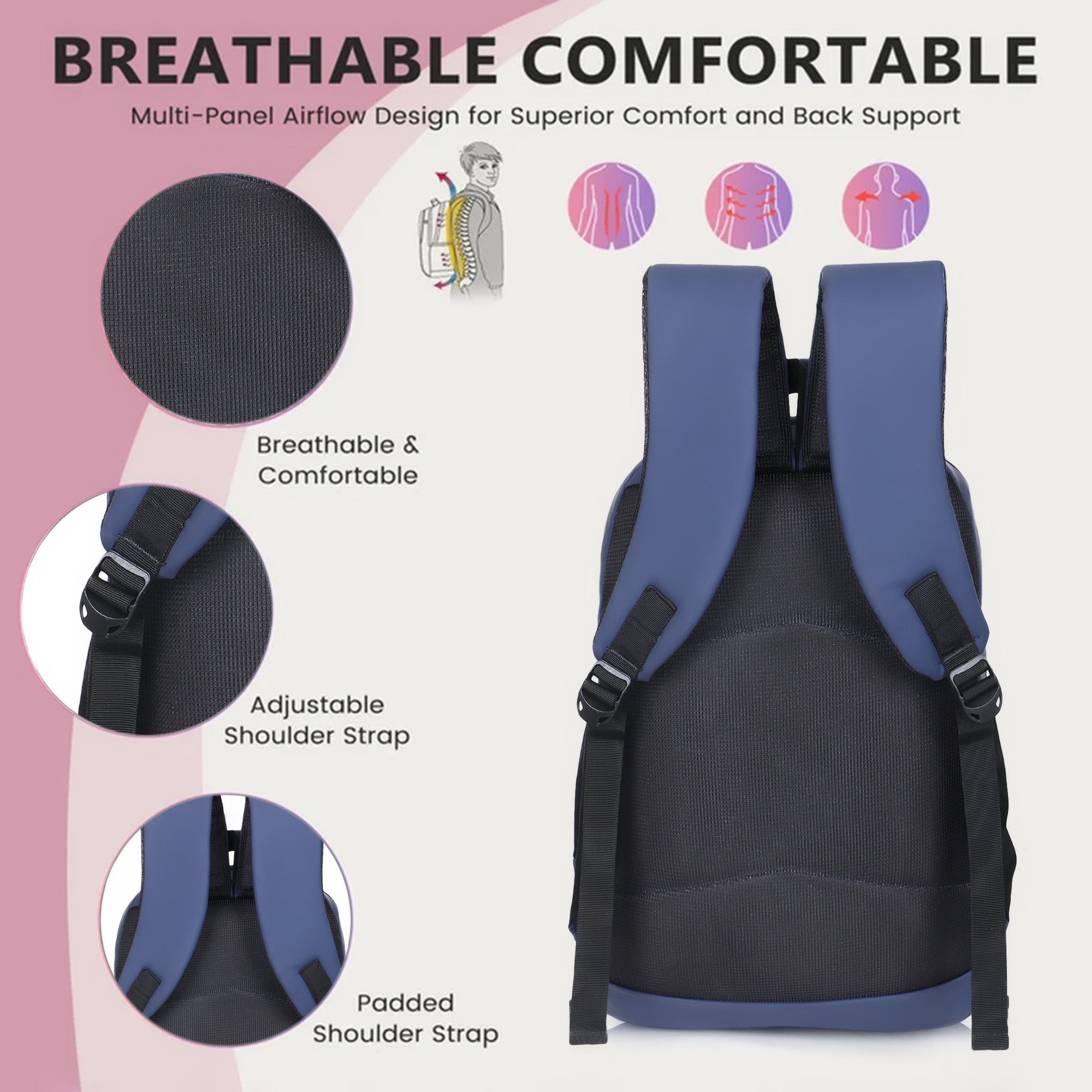 9219 School Bag - Navy Blue