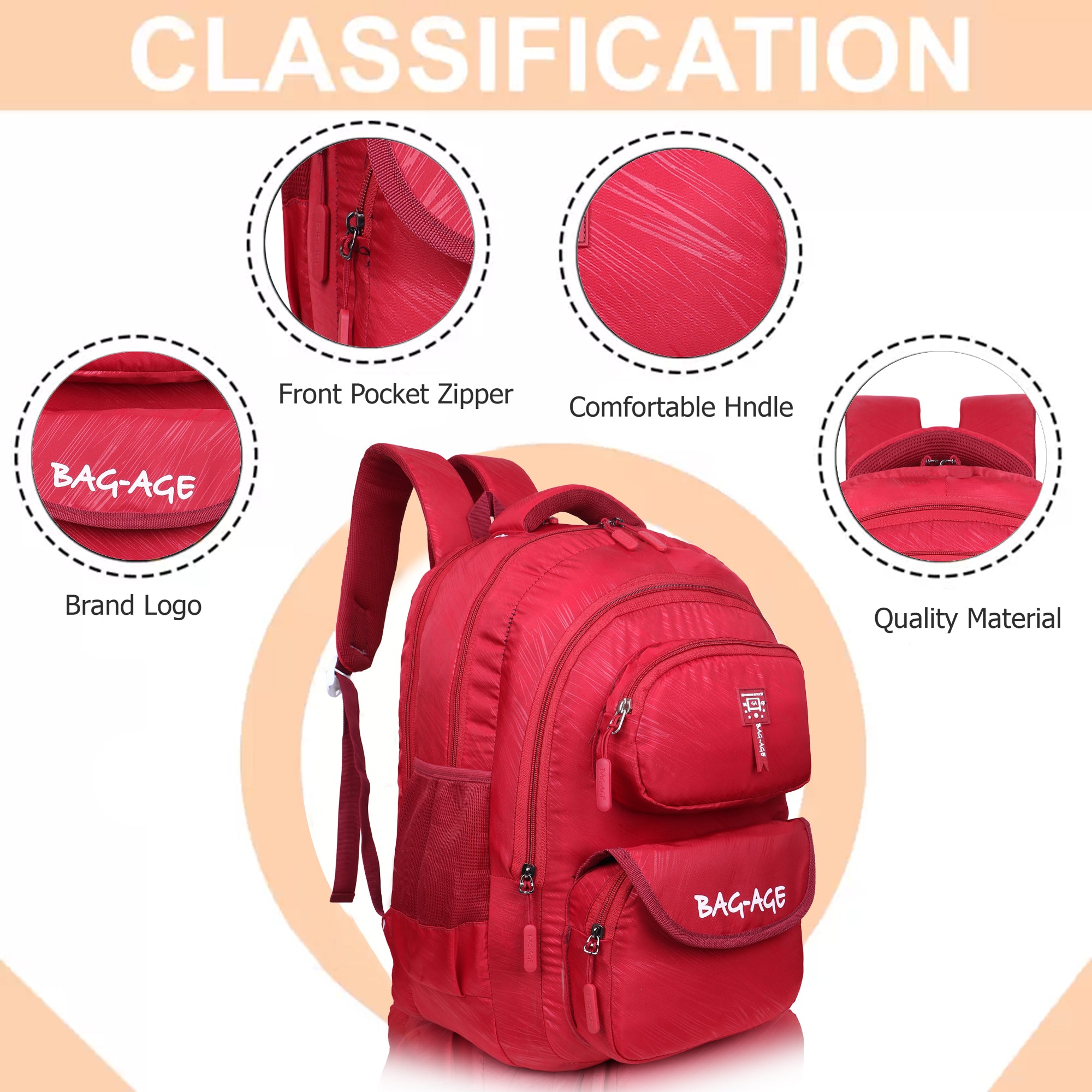 9407 School Bag - Red