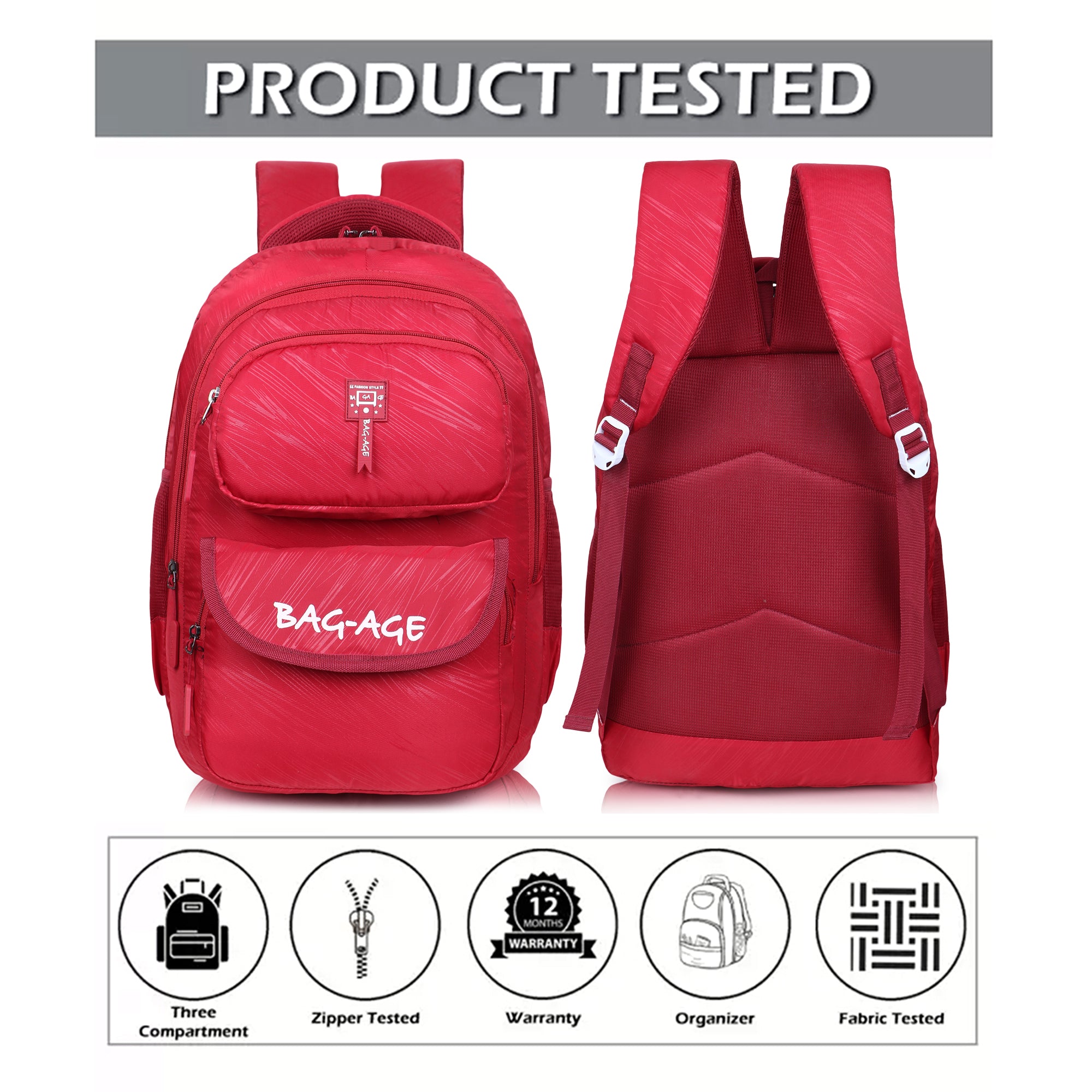 9407 School Bag - Red